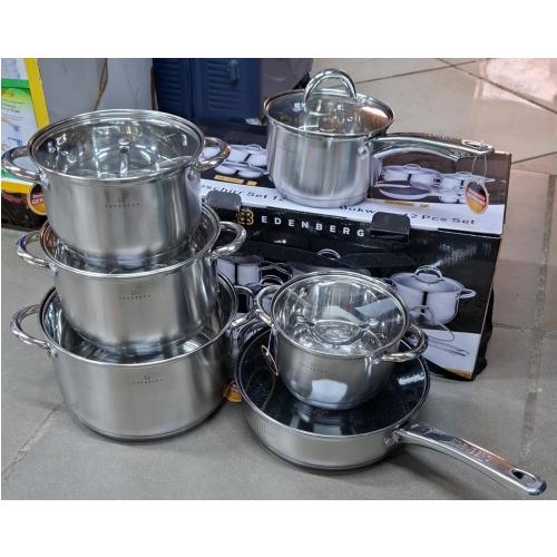 Edenberg 12-Piece Premium Stainless Steel Cookware Set .EB4001