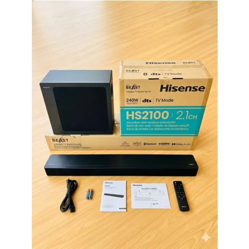 Hisense HS2100 "The Beast" 2.1 Channel Home Theater Soundbar (240W Max Power)