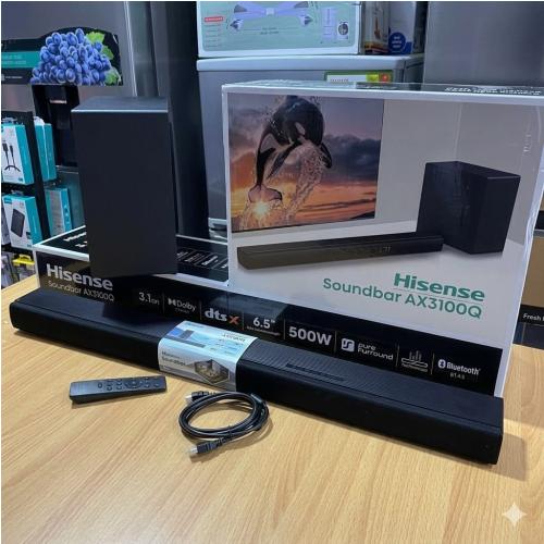 Hisense AX3100Q 3.1CH Soundbar with Wireless Subwoofer (500W, Dolby Atmos & DTS:X)